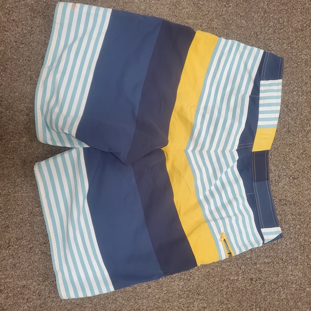 Patagonia Wavefarer Board Beach Shorts Mens Size 34 Multi Color Striped Nylon